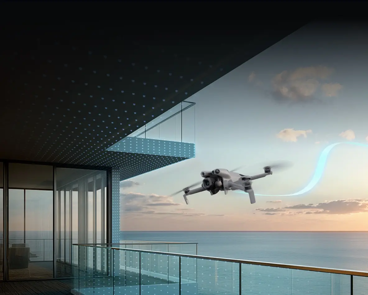 DJI Mini 5 Pro rotación de estabilizador de 225 grados