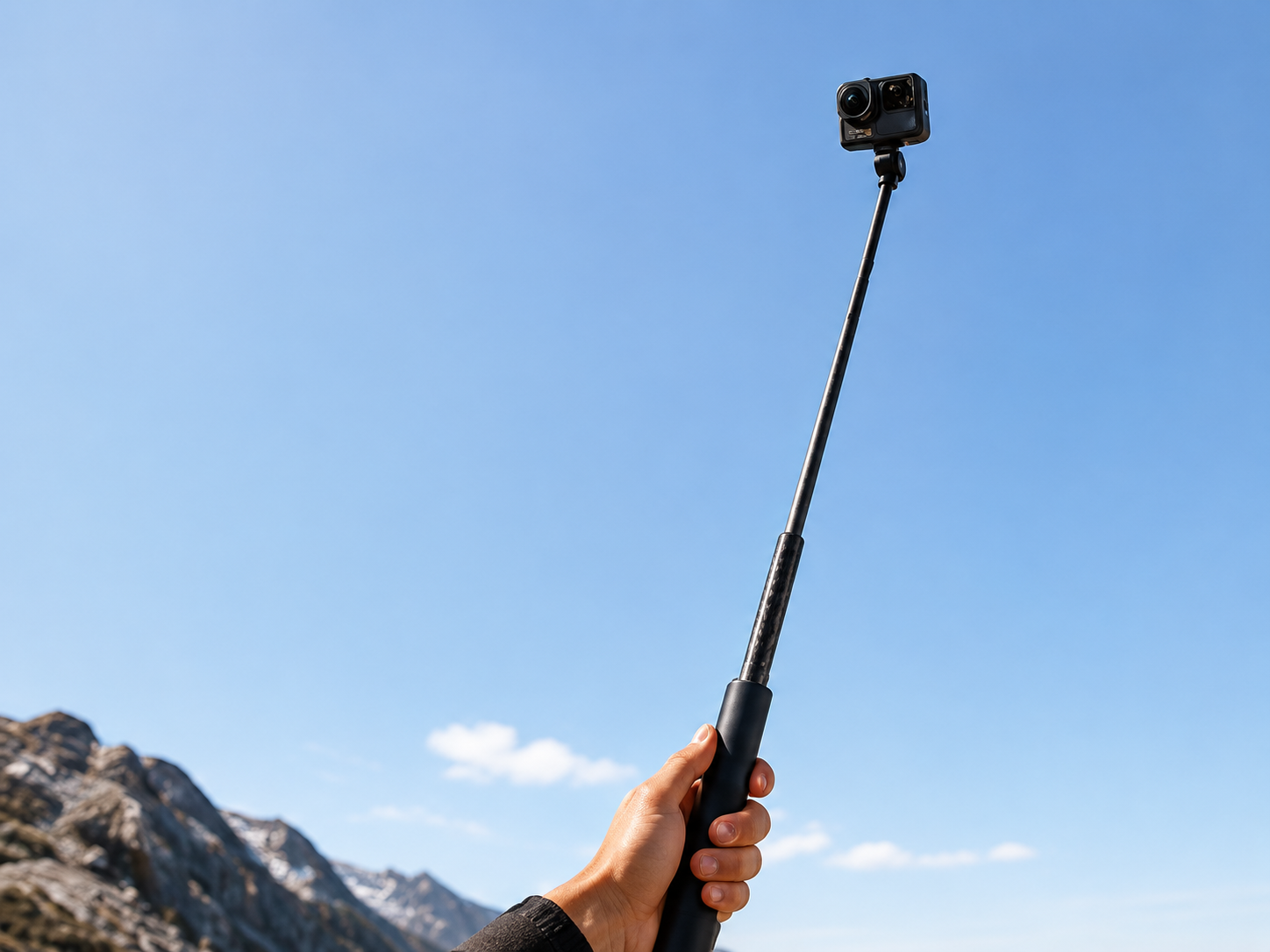 Osmo Invisible Selfie Stick extendido a 1 metro