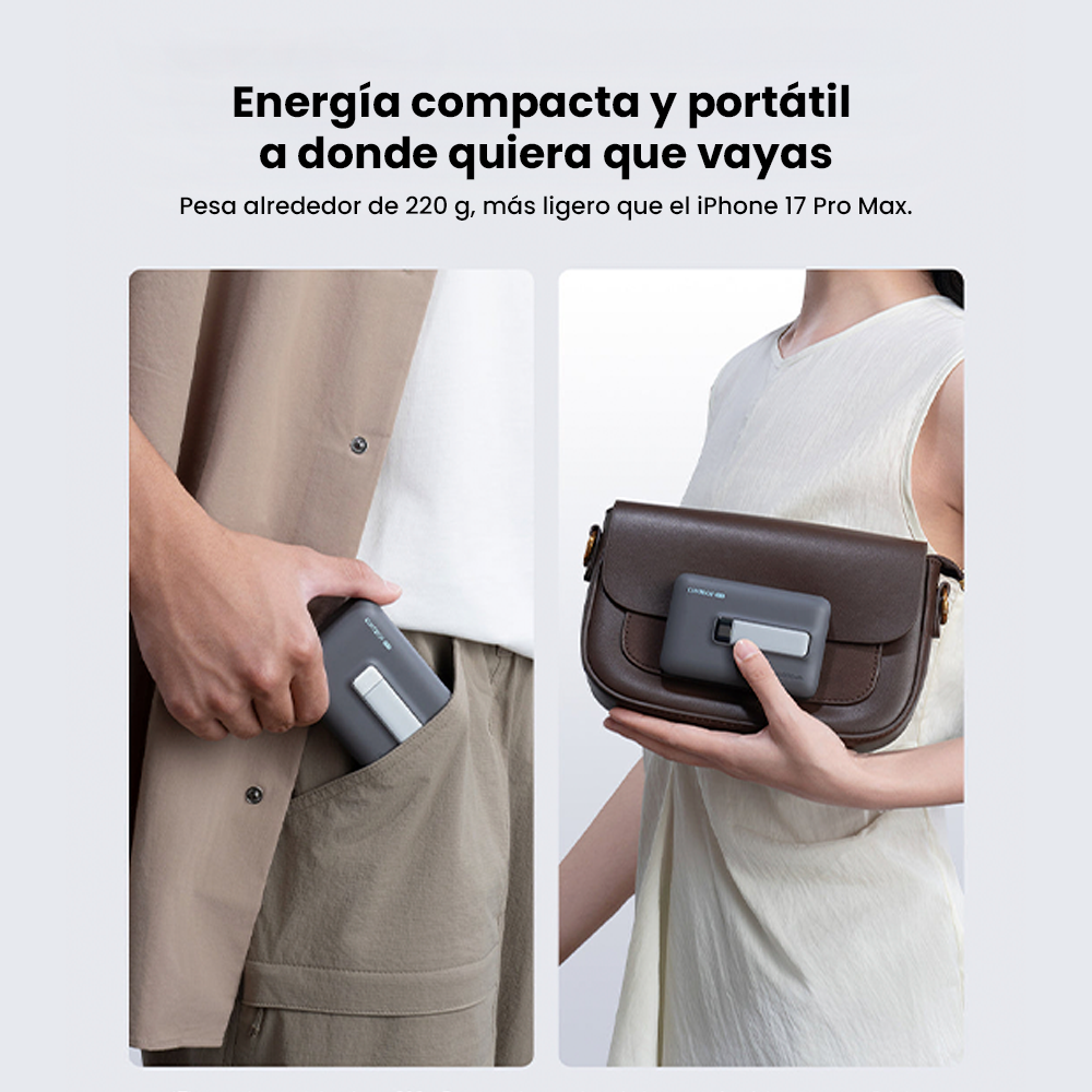 CUKTECH CP13 Qi2 Power Bank Magnética 10000mAh 30W Gris - Imagen 3