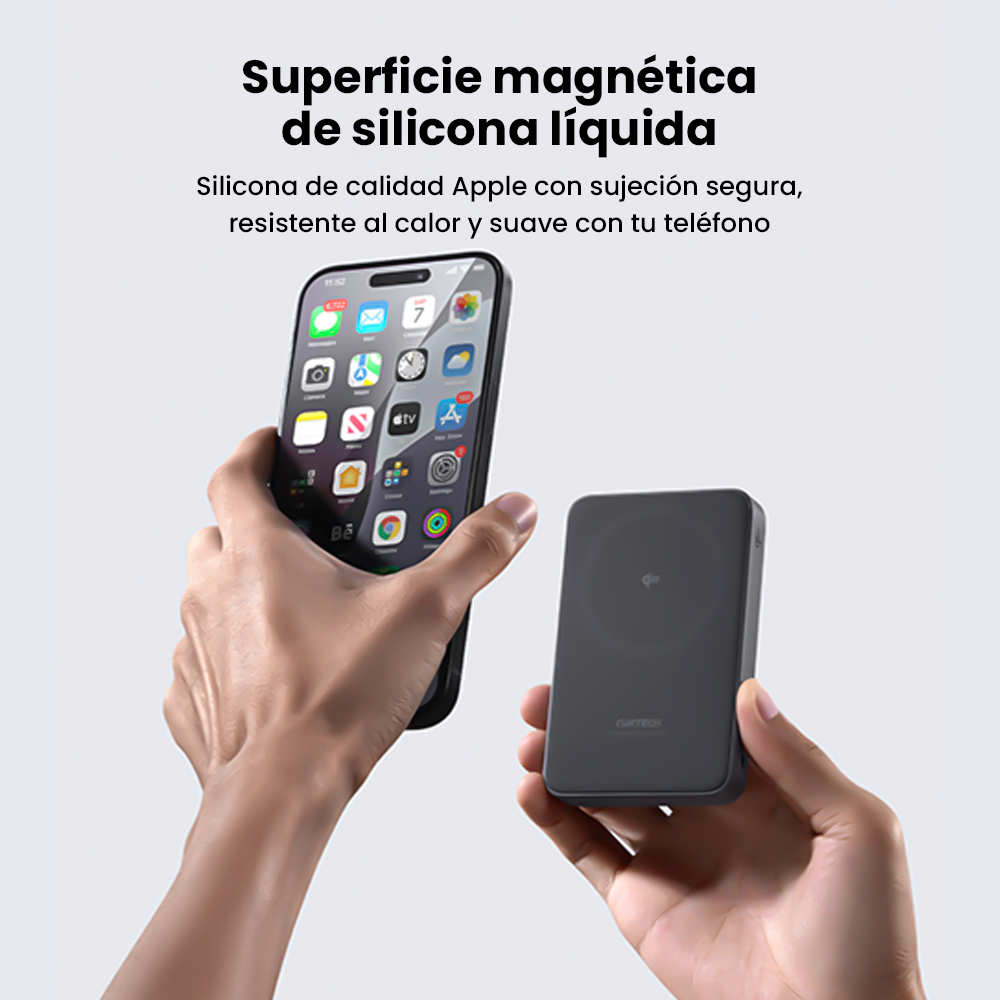 CUKTECH CP13 Qi2 Power Bank Magnética 10000mAh 30W Gris - Imagen 7